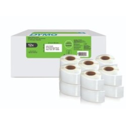 DYMO ETIQUETAS TRANSFERENCIA TÉRMICA LW MULTIPACK 25X54MM - PACK DE 12 ROLLOS (500 ETIQUETAS POR ROLLO)