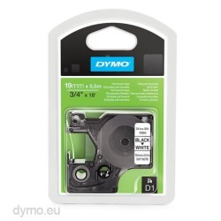 DYMO CINTA DE TRANSFERENCIA TÉRMICA D1 16960. ETIQUETAS ESTÁNDAR NEGRO SOBRE BLANCO DE 19MMX5,5M. POLIESTER AUTOADHESIVA PERMAME