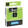 DYMO CINTA DE TRANSFERENCIA TERMICA D1 45021.ETIQUETAS ESTÁNDAR BLANCO SOBRE NEGRO DE 12MMX7M. POLIESTER AUTOADHESIVA.