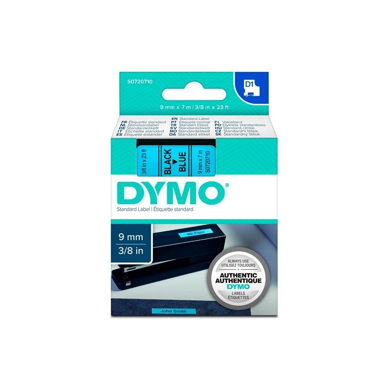 DYMO CINTA DE TRANSFERENCIA TERMICA D1 40916. NEGRO SOBRE AZUL DE 9MMX7M. POLIESTER AUTOADHESIVA