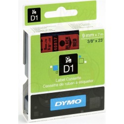 DYMO CINTA DE TRANSFERENCIA TERMICA D1 40917, NEGRO SOBRE ROJO DE 9M, DE PLÁSTICO