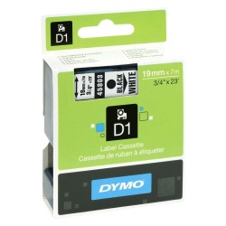 DYMO CINTA DE TRANSFERENCIA TERMICA D1 45803. ETIQUETAS ESTÁNDAR NEGRO SOBRE BLANCO DE 19MMX7M. POLIESTER AUTOADHESIVA. ROTULADO