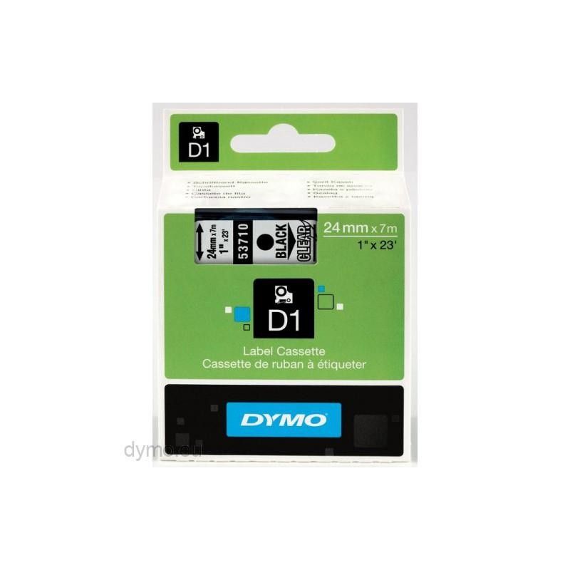 DYMO CINTA DE TRANSFERENCIA TERMICA D1 53710. ETIQUETAS ESTÁNDAR NEGRO SOBRE TRANSPARENTE DE 24MMX7M. POLIESTER AUTOADHESIVA. RO