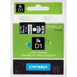 DYMO CINTA DE TRANSFERENCIA TERMICA D1 53721. ETIQUETAS ESTÁNDAR BLANCO SOBRE NEGRO DE 24MMX7M. POLIESTER AUTOADHESIVA. ROTULADO
