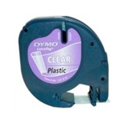 DYMO CINTA 12267, NEGRO SOBRE TRANSPARENTE DE 12MMX4M, DE PLÁSTICO. ROTULADORA LETRATAG