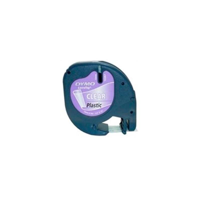 DYMO CINTA 12267, NEGRO SOBRE TRANSPARENTE DE 12MMX4M, DE PLÁSTICO. ROTULADORA LETRATAG