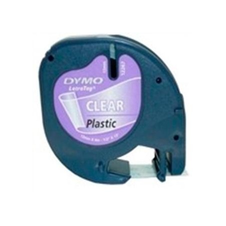 DYMO CINTA 12267, NEGRO SOBRE TRANSPARENTE DE 12MMX4M, DE PLÁSTICO. ROTULADORA LETRATAG