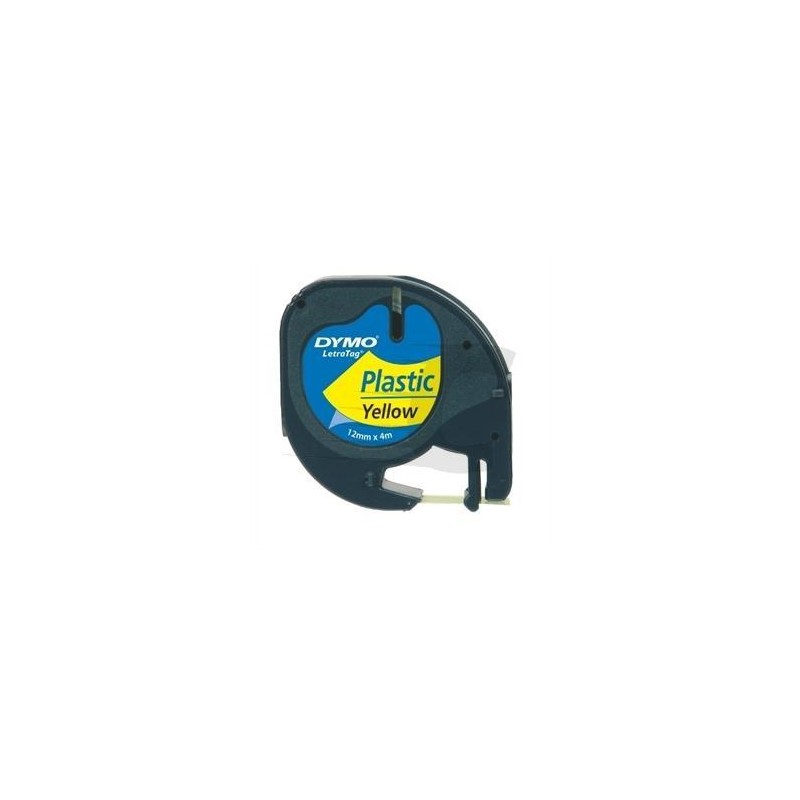 DYMO CINTA 91202, NEGRO SOBRE AMARILLO DE 12MMX4M. DE PLÁSTICO, ROTULADORA LETRATAG