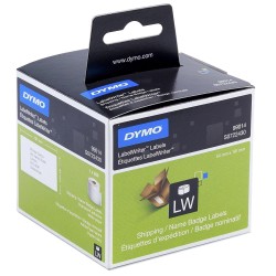 DYMO ETIQUETAS DE TRANSFERENCIA TERMICA LABEL WRITER 99014, NEGRO SOBRE BLANCO DE 54X101MM (A X L). ETIQUETAS GRANDES DE IDENTIF