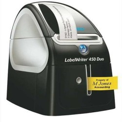 DYMO ETIQUETADORA - ROTULADORA ELECTRÓNICA LABELWRITER NEGRO - PLATA MODELO 450 DUO (TÉRMICA DIRECTA, 600 X 300 DPI, 71 IPM, 56