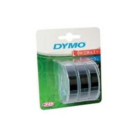 DYMO CINTA TRADICIONAL 84773, 9MMX3M NEGRO, BLISTER 3 UNIDADES