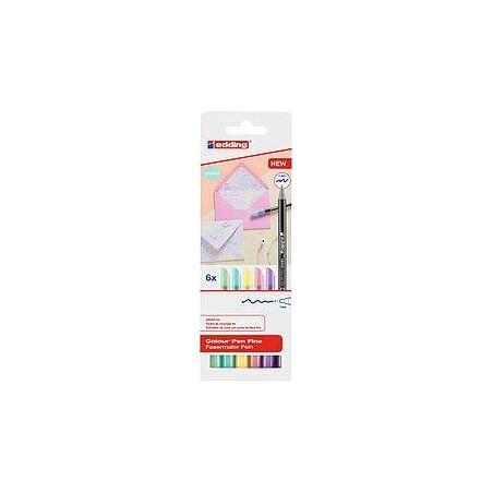 EDDING ROTULADOR 1200 PUNTA FINA COLORES SURTIDOS PASTEL ESTUCHE 6 UD
