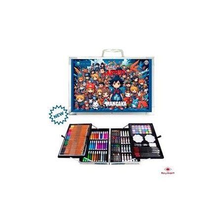 ALEX BOG MALETÍN DE ALUMINIO 145 PIEZAS SET ART STUDIO MANGA C/SURTIDOS