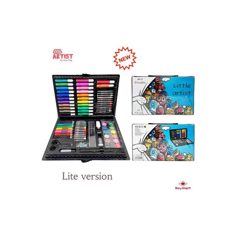 ALEX BOG SET ART STUDIO LITTLE ARTIST 86 PIEZAS PLASTIC BOX C/SURTIDOS