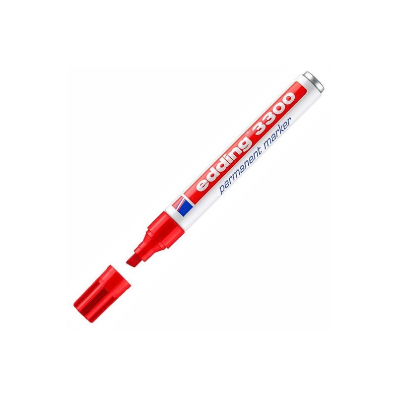 EDDING MARCADOR PERMANENTE 3300 PUNTA BISELADA ROJO