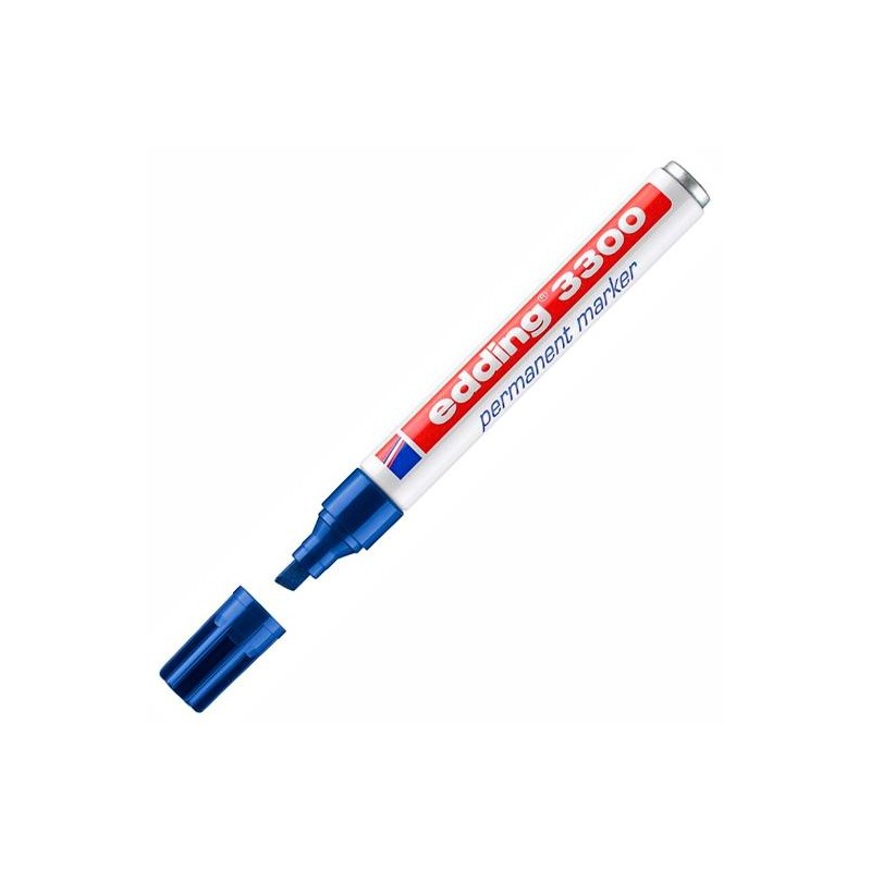 EDDING MARCADOR PERMANENTE 3300 PUNTA BISELADA AZUL