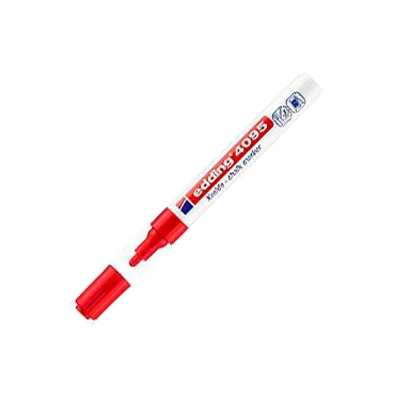 EDDING MARCADOR DE TIZA LÍQUIDA 4095 BORRABLE ROJO