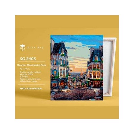 ALEX BOG SET DE PINTURA POR NÚMEROS QUARTIER MONTMARTRE PARIS C/SURTIDOS