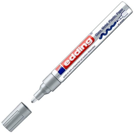 EDDING MARCADOR PERMANENTE 750 TINTA OPACA PLATA