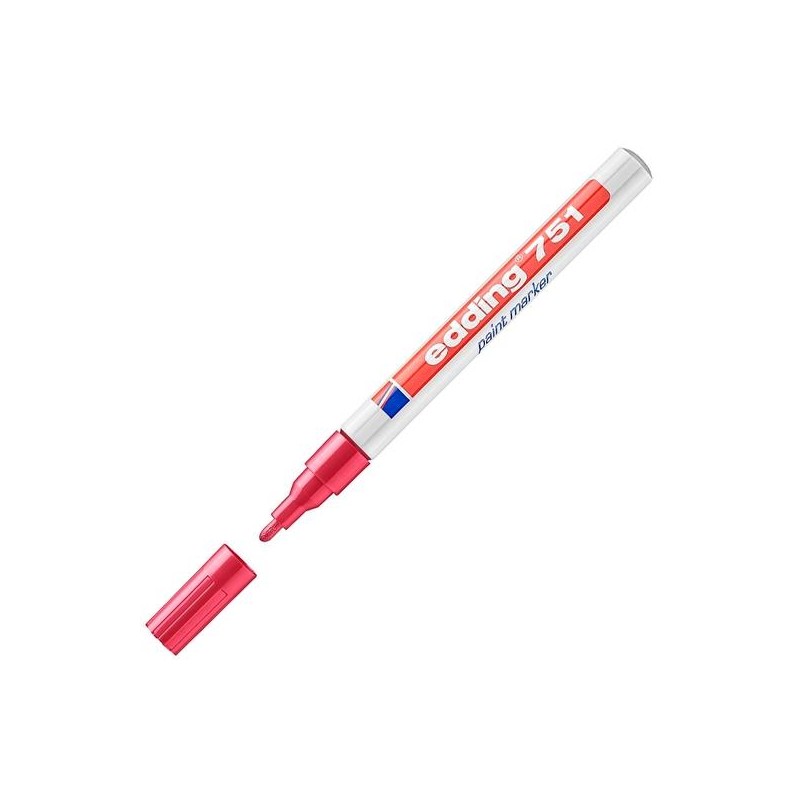 EDDING MARCADOR PERMANENTE 751 TINTA OPACA BRILLANTE ROJO