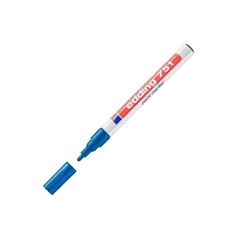EDDING MARCADOR PERMANENTE 751 TINTA OPACA BRILLANTE AZUL