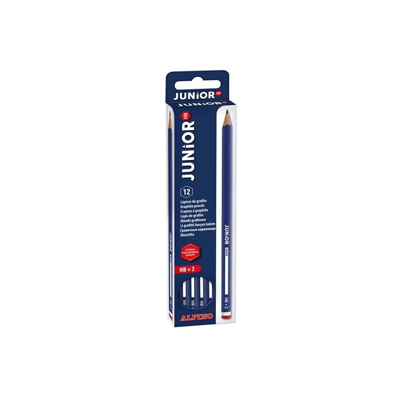 ALPINO LÁPIZ DE GRAFITO JUNIOR CON CABECILLA HB CAJA 12 UD