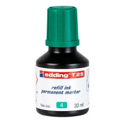 EDDING FRASCO DE TINTA T25 PARA ROTULADOR PERMANENTE 30ML VERDE