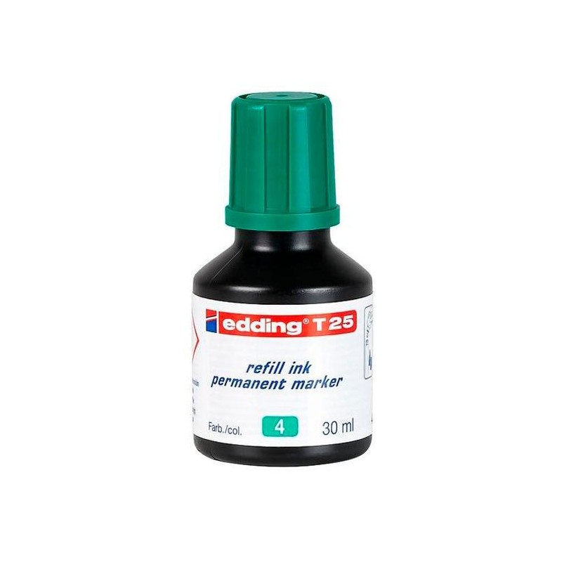EDDING FRASCO DE TINTA T25 PARA ROTULADOR PERMANENTE 30ML VERDE