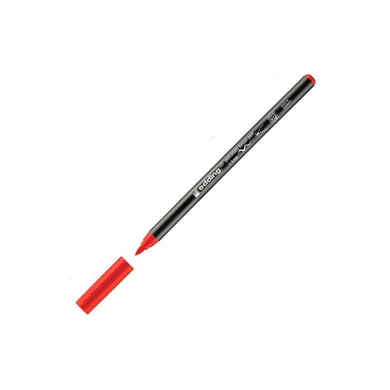 EDDING ROTULADOR 4200 PARA PORCELANA PUNTA PINCEL ROJO