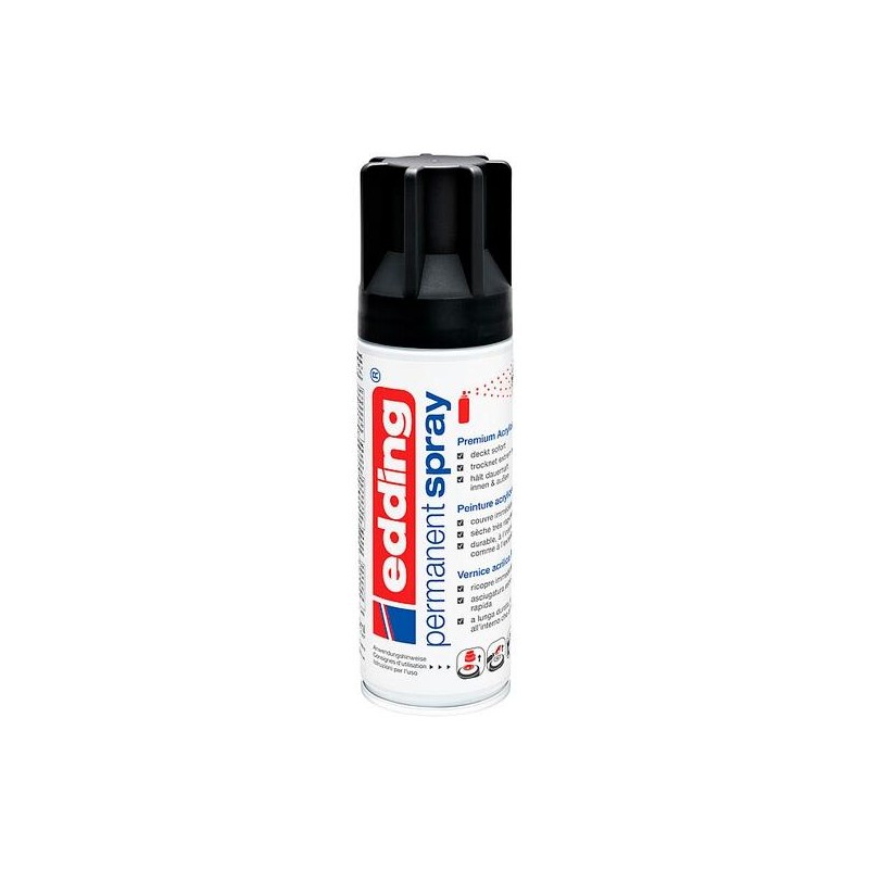 EDDING PINTURA PERMANENTE EN SPRAY BOTE 200ML NEGRO MATE