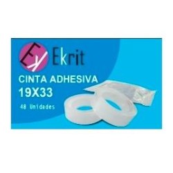 EKRIT CINTA ADHESIVA TRANSPARENTE ROLLO 19MM X 33M EN BOLSITA