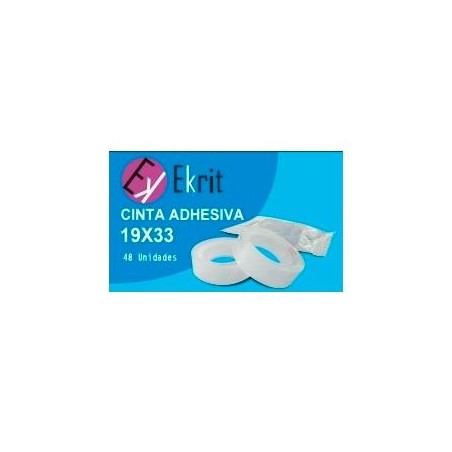 EKRIT CINTA ADHESIVA TRANSPARENTE ROLLO 19MM X 33M EN BOLSITA