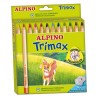 ALPINO LÁPICES DE COLORES TRIMAX 177MM + SACAPUNTAS C/SURTIDOS ESTUCHE 12 UD