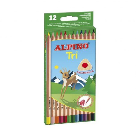 ALPINO LÁPICES DE COLORES TRI 175MM C/SURTIDOS ESTUCHE 12 UD