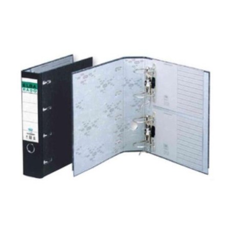 ELBA ARCHIVADOR DOBLE MECANISMO LOMO ANCHO RADO A4 CARTÓN EXTRA RÍGIDO JASPEADO NEGRO