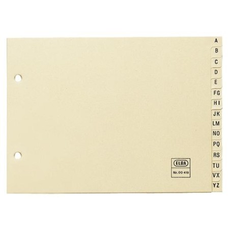 ELBA ÍNDICES ALFABÉTICOS CARTULINA 4º AZ 15P BEIGE