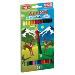 ALPINO LÁPICES DE COLORES DOUBLE 177MM DOBLE PUNTA Y COLOR SURTIDOS ESTUCHE 12 UD