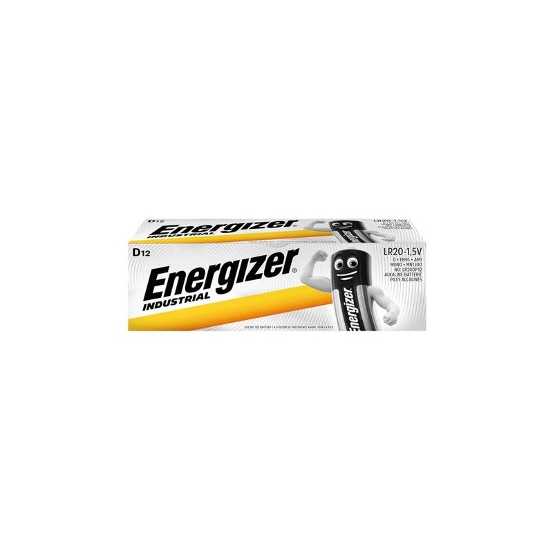 ENERGIZER PILA INDUSTRIAL ALCALINAS - LR20 - PACK 12 UDS