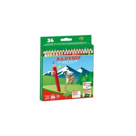 ALPINO LÁPICES DE COLORES 175MM C/SURTIDOS ESTUCHE 36 UD