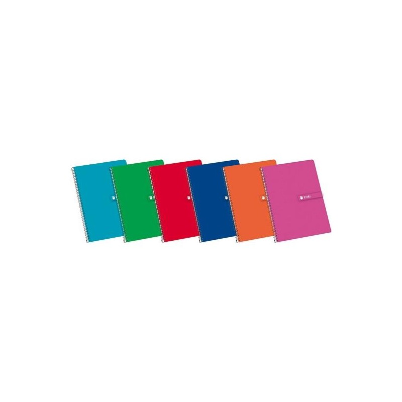 ENRI CUADERNO ESPIRAL FOLIO T/ DURA 80H DOBLE PAUTA 3MM 60GR COLORES SURTIDOS