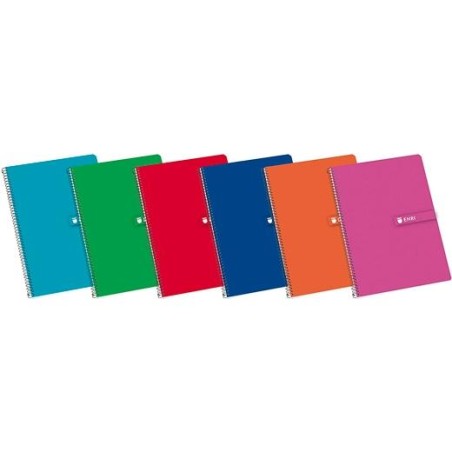 ENRI CUADERNO ESPIRAL FOLIO T/ DURA 80H DOBLE PAUTA 3MM 60GR COLORES SURTIDOS