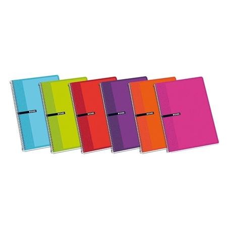 ENRI CUADERNO ESPIRAL 80H 1/4 60GR 4X4MM C/MARGEN TAPAS DURAS C/SURTIDOS
