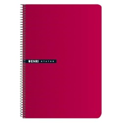 ENRI CUADERNO ESPIRAL 100H 4º 70GR 4X4MM TAPAS DURAS ROJO