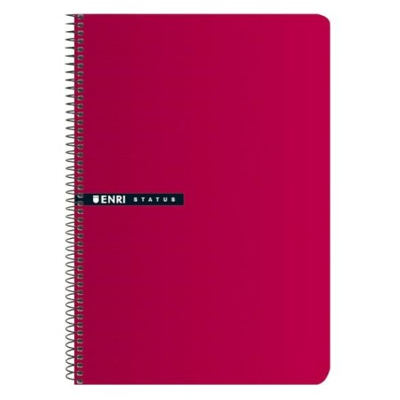 ENRI CUADERNO ESPIRAL 100H 4º 70GR 4X4MM TAPAS DURAS ROJO
