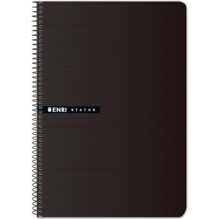 ENRI STATUS CUADERNO ESPIRAL 4º 70 GR T/ DURA 100H 4X4 NEGRO