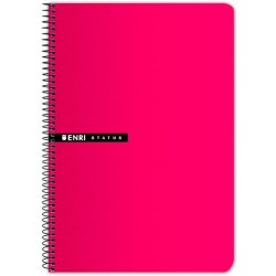 ENRI CUADERNO ESPIRAL 100H FOLIO 70GR T/DURA 4X4 ROJO
