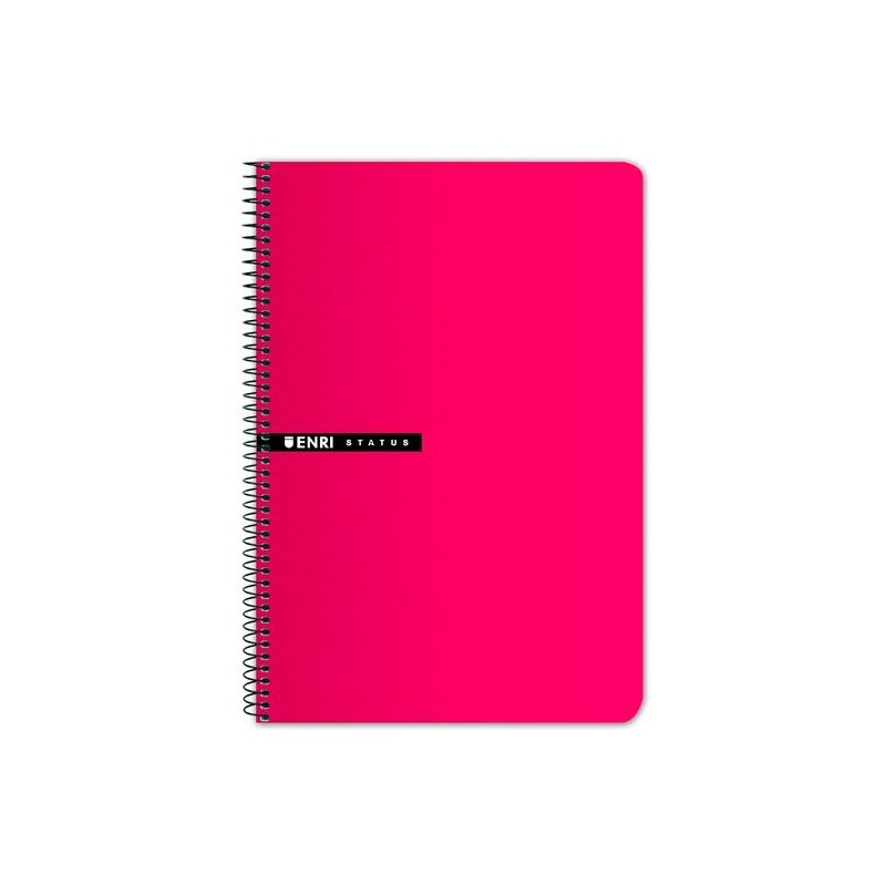 ENRI CUADERNO ESPIRAL 100H FOLIO 70GR T/DURA 4X4 ROJO