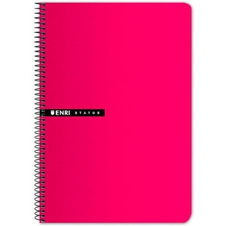 ENRI CUADERNO ESPIRAL 100H FOLIO 70GR T/DURA 4X4 ROJO