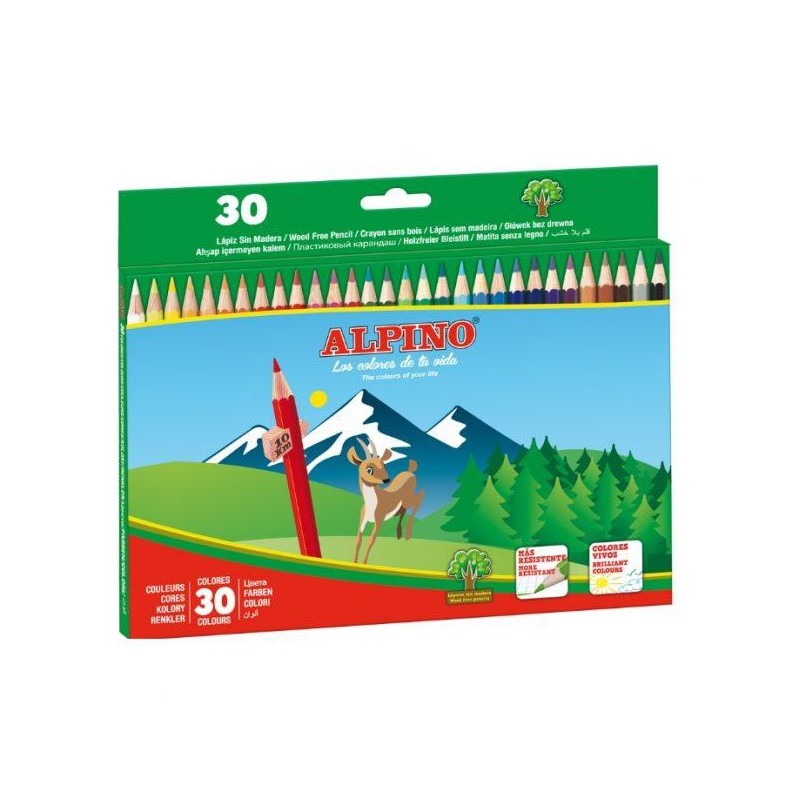 ALPINO LÁPICES DE COLORES 175MM C/SURTIDOS ESTUCHE 30 UD