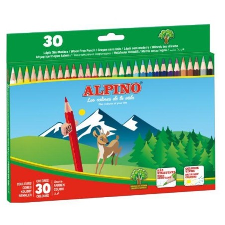 ALPINO LÁPICES DE COLORES 175MM C/SURTIDOS ESTUCHE 30 UD